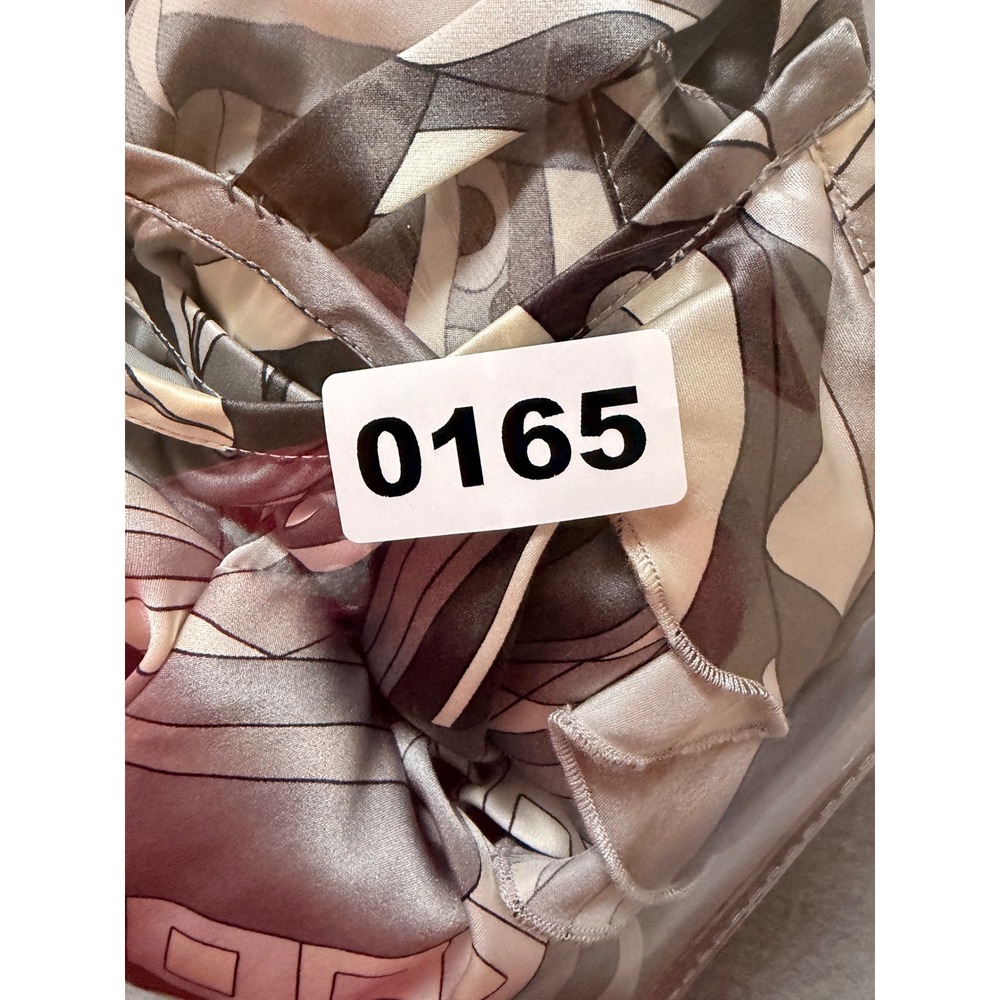 Babydoll Silk‎ Blend Abstract Print Ruffle Tie Neck Camisole Y2K Retro Coquette - Picture 7 of 7